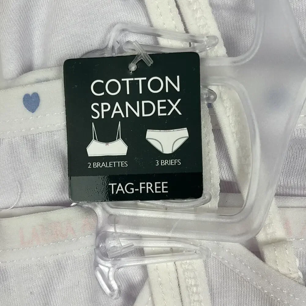 Laura Ashley Girl’s Underwear Size XS 5 Pack Mix & Match Set White Tag Free
